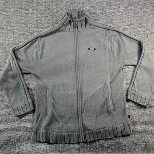 Oakley Sweater Jacket Knit Zip Cardigan From The 90’s Gray Men's XXL Y2K